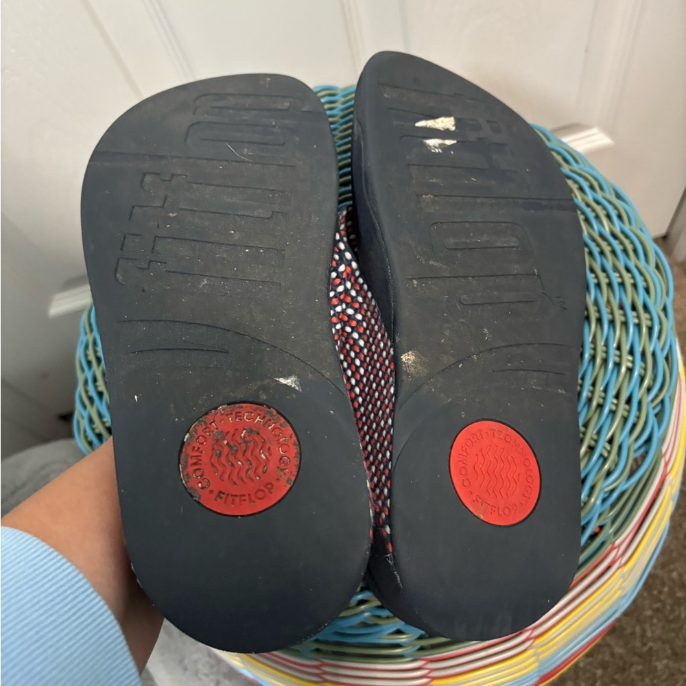 Red and White Checkered Flip Flops - Picture 5 of 5
